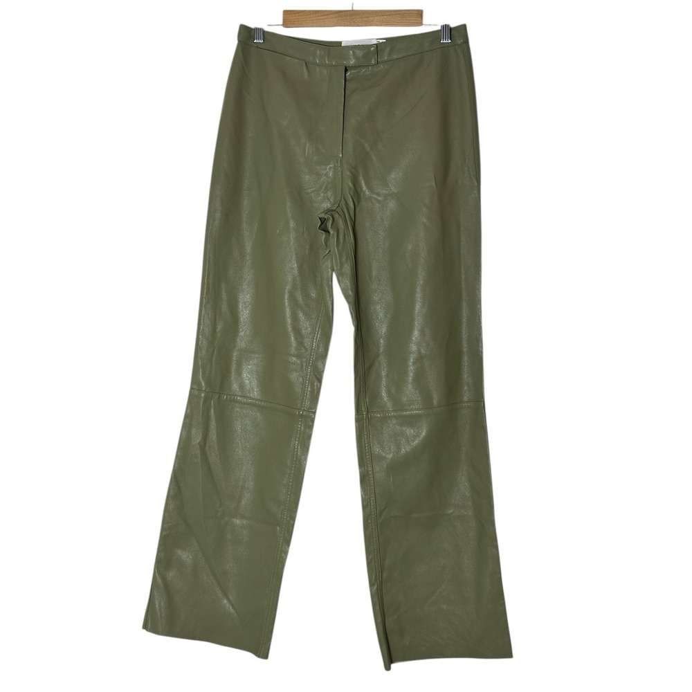 Anthropologie Sovere Pants Womens Medium Leather Olive Green Outdoor Cozy